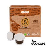 Lavazza Blue Tierra Bio for Planet 100 ECO CAPS Coffee Capsules Front Pack and Capsules