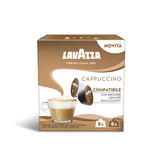 Dolce Gusto Compatible Lavazza 8 Cappuccino (Milk + Coffee) Capsules - Front Pack