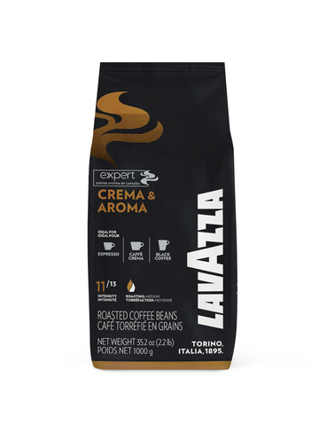 Lavazza Crema Aroma 1Kg Coffee Beans - Front New Intensity Scale Bag