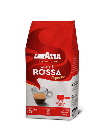Lavazza Qualita Rossa 1Kg Espresso Coffee Beans - Right-Tilted New Bag 
