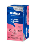 Nespresso Compatible Lavazza Crema e Gusto Dolce 30 Coffee Capsules - Vertical Right-Tilted Maxi Pack