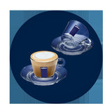 Lavazza 6x 160ml Cappuccino Glass Cups & Saucers