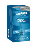 Nespresso Compatible Lavazza Dek 30 Coffee Capsules (Maxi Pack) Left-Tilted Pack