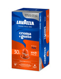 Nespresso Compatible Lavazza Crema e Gusto Forte 30 Aluminium Capsules (Maxi Pack) Right-Tilted Pack