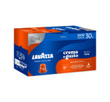 Nespresso Compatible Lavazza Crema e Gusto Forte 30 Aluminium Capsules (Maxi Pack) Left-Tilted Horizontal Pack