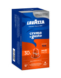 Nespresso Compatible Lavazza Crema e Gusto Forte 30 Aluminium Capsules (Maxi Pack) Left-Tilted Pack
