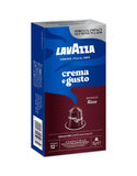 Nespresso Compatible Lavazza Crema e Gusto Ricco 20 Aluminium Capsules (2 Packs of 10) Left-Tilted Pack