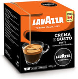 Lavazza A Modo Mio Crema e Gusto Forte Coffee Capsules (1 Pack of 54) New Left-Tilted Packet