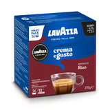 Lavazza A Modo Mio Crema e Gusto Ricco Coffee Capsules (3 Packs of 36) Left-Tilted Packet