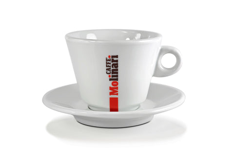Molinari 6x 250ml Latte Cups & Saucers