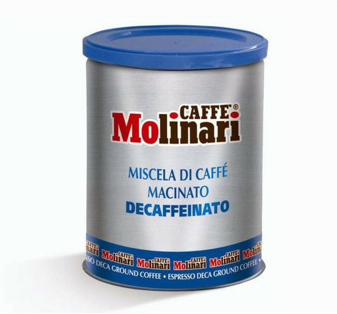 Molinari Decaffeinated Ground Coffee (12 Packs of 250g)