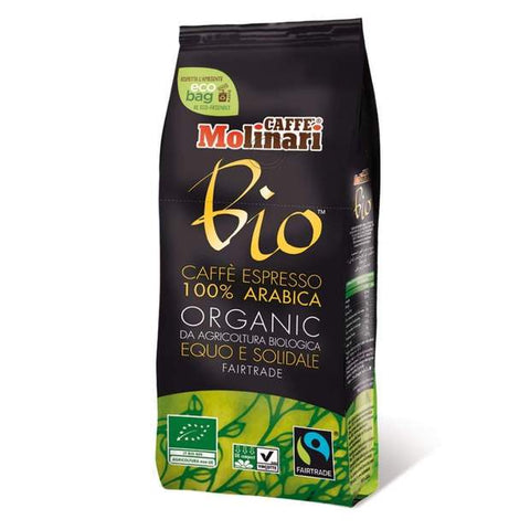 Molinari Organic Fairtrade Coffee Beans (10 Packs of 500g)