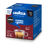 Lavazza A Modo Mio Crema e Gusto Ricco Coffee Capsules (2 Packs of 54) Right-Tilted Packet