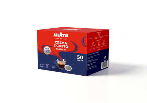 Lavazza Crema e Gusto ESE Coffee Paper Pods (4 Packs of 50) Right Pack